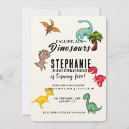 Invitación Llamar a todos los Fiestas dinosaurios Cumpleaños