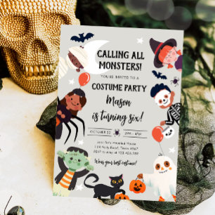 Invitación Llamar a todos los monstruos Costumbre de Hallowee
