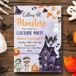Invitación Llamar a todos los monstruos Costumbre de Hallowee