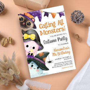 Invitación Llamar a todos los monstruos Costumbre de Hallowee