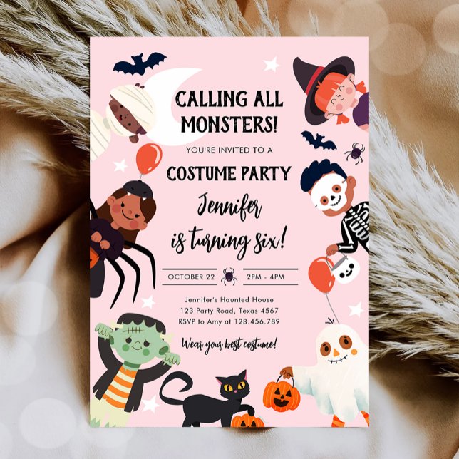 Invitación Llamar a todos los monstruos Costumbre de Hallowee (Subido por el creador)