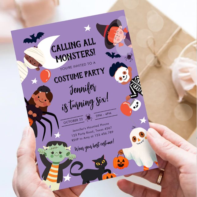 Invitación Llamar a todos los monstruos Costumbre de Hallowee (Subido por el creador)