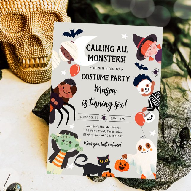 Invitación Llamar a todos los monstruos Costumbre de Hallowee (Subido por el creador)
