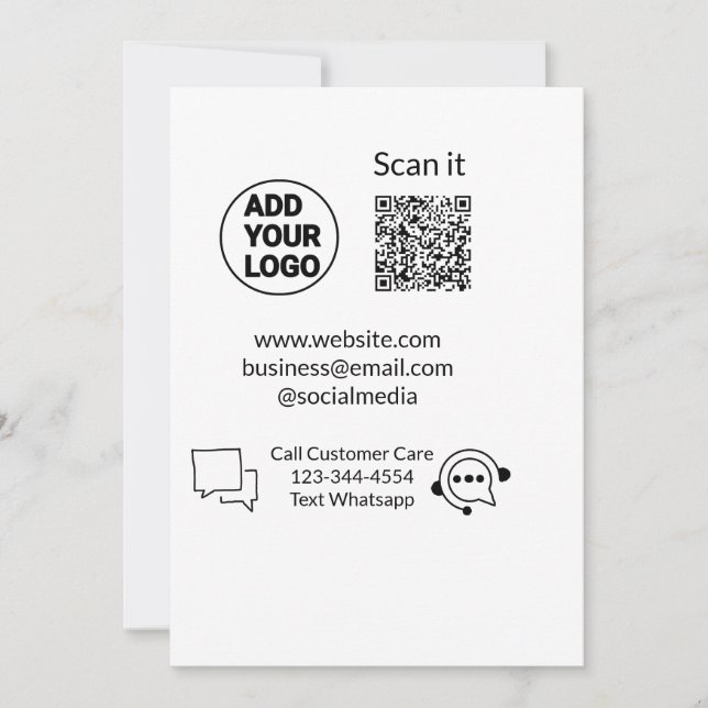 Invitación Llamar a un cliente para que envíe un mensaje de t (Anverso)