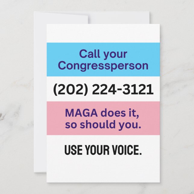 Invitación Llamar al Congreso MAGA hace Trans Ally (Anverso)