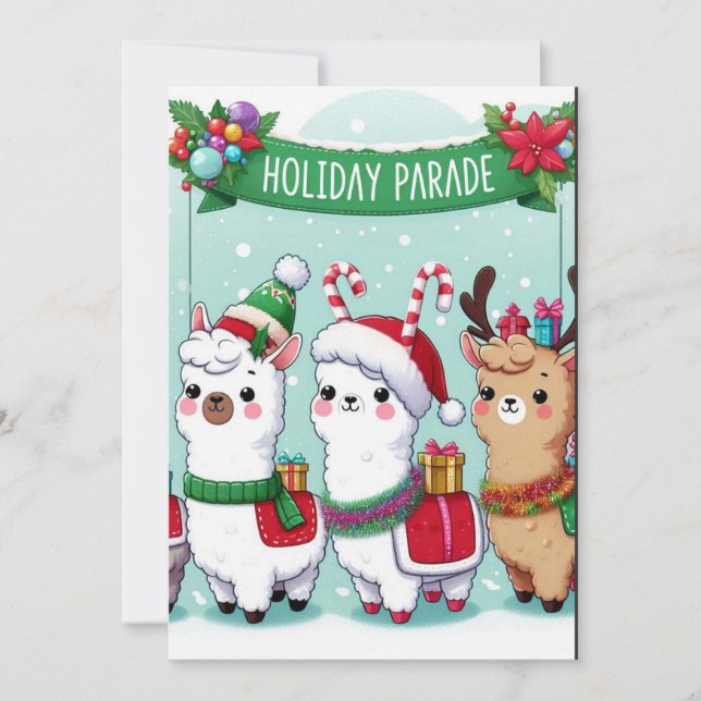Invitación Llamas de Navidad (Anverso)