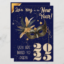 Llamemos en Año Nuevo fiesta azul glamoroso