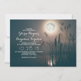 Invitación Llanta de dragón de luna llena y boda de hierba de