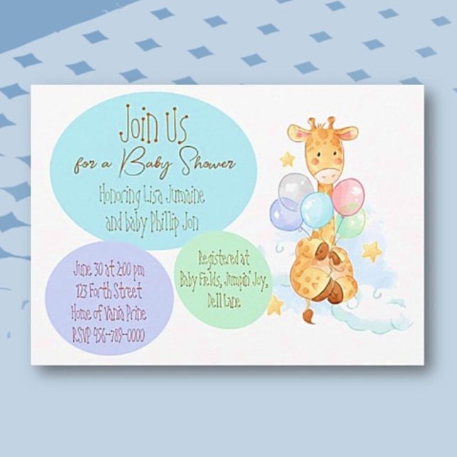 Invitación Llanto de Baby Shower Giraffe (Subido por el creador)