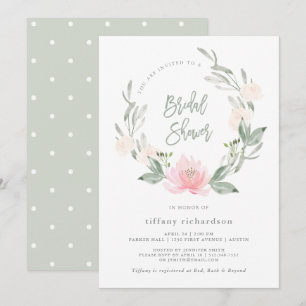 Invitación Llanura de primavera  Ducha nupcial floral acuátic
