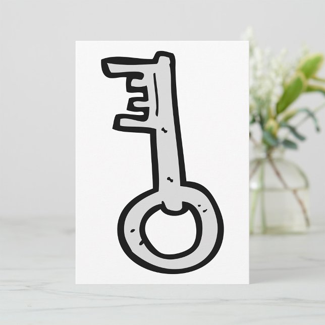 Invitación Llave maestra vintage dibujada a mano de plata ant (Subido por el creador)