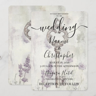 Invitación Llave Retro Vintage Personalizada Boda