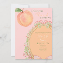 Invitación Llega Un Dulce Pequeño Melocotón - Baby Shower