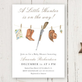 Invitación Llega un pequeño cazador Fiesta de Baby Shower