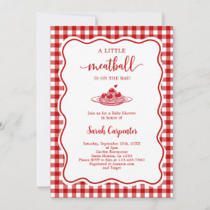Invitación Llega una pequeña albóndiga Baby Shower