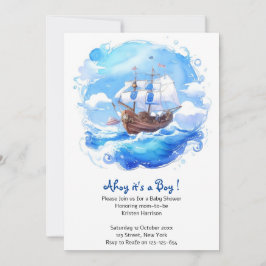 Invitación Llegada de un pequeño marinero: Baby Shower de un 