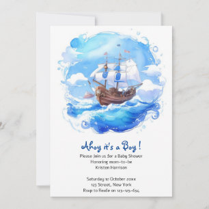Invitación Llegada de un pequeño marinero: Baby Shower de un