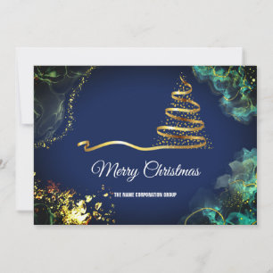 Invitación Llegan los navidades, compañía de oro estilo mármo