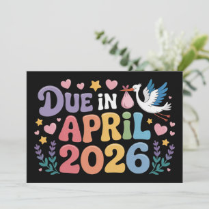 Invitación Llegando abril 2026 Fecha de parto Embarazo de nue