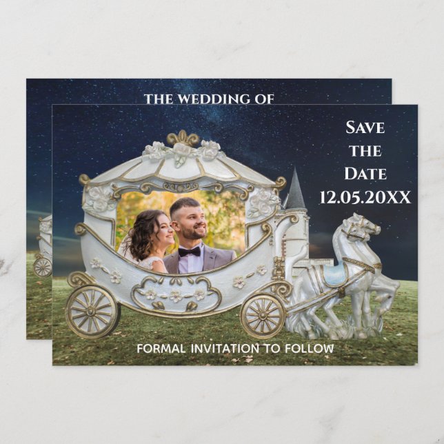 Invitación Llegando al Castillo - Save The Date Photo (Anverso / Reverso)