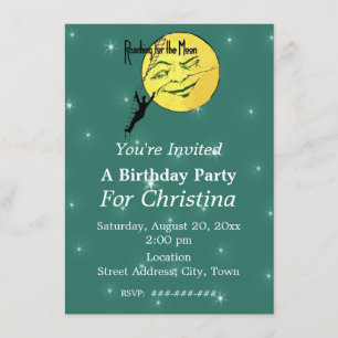 Invitación Llegar a las estrellas blancas del cumpleaños de l