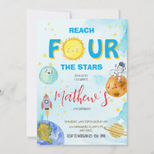 Invitación Llegar al espacio acuático Four The Stars Watercol