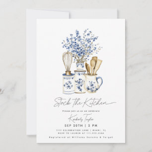 Invitación Llena La Cocina Chinoiserie Azul Despedida de Solt