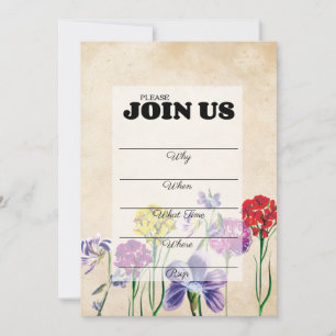 Invitación Llenado a mano multiusos