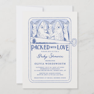 Invitación Lleno de Amor Baby Shower con Estética de Pescador