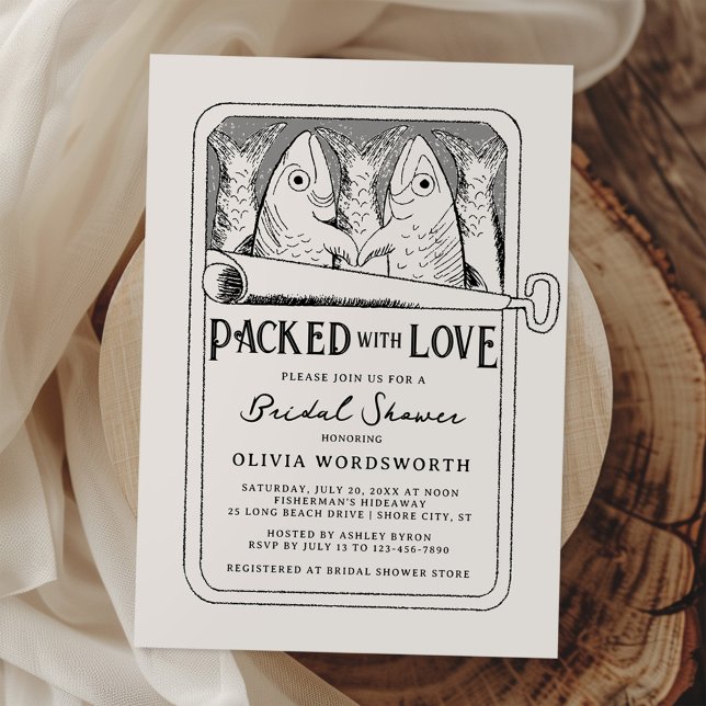 Invitación Lleno de amor Sardine Tinned Fish Bridal Shower (Subido por el creador)