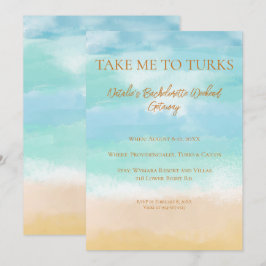 Invitación Llévame a Turks Boda de Soltera Vacaciones Despedi