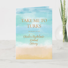 Invitación Llévame De Vacaciones A Turks Boda De Soltera