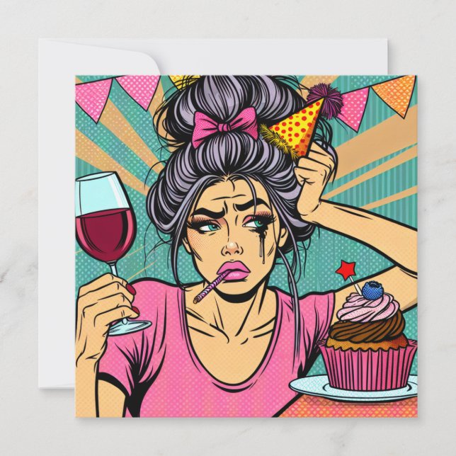 Invitación Llorar si quieres Pop Art Birthday (Anverso)