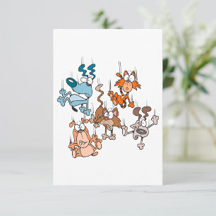 Invitación Llovendo Gatos y Perros Mascotas Divertidas Tormen