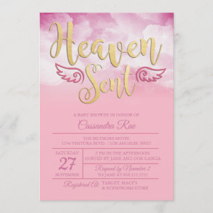 Invitación llovida del cielo de Baby Shower