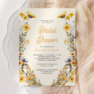 Invitación Lluvia Amarilla Bohemio de Flores Silvestres Foto
