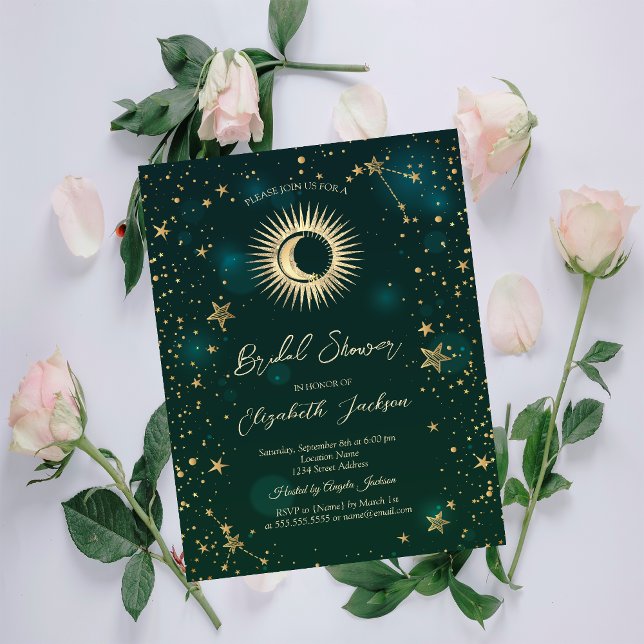 Invitación Lluvia Celestial de Sol, Luna y Estrellas: Despedi (Subido por el creador)