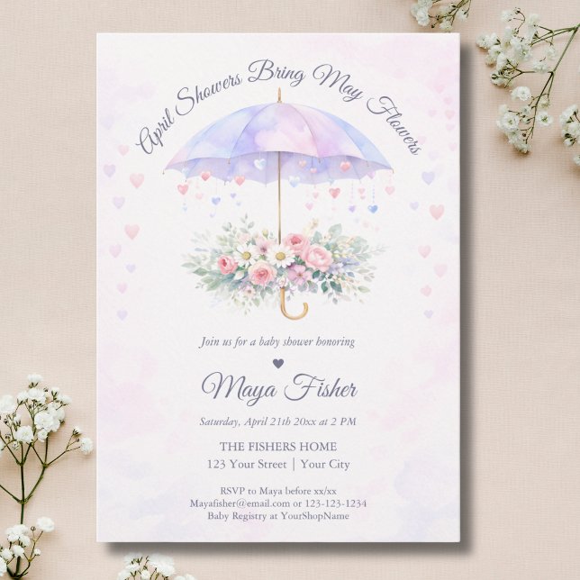 Invitación Lluvia de Abril Trae Flores de Mayo Shower para Be (Subido por el creador)