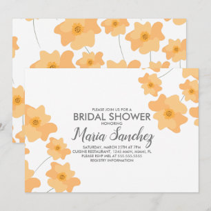 Invitación Lluvia de Amapolas Amarillas Florales Bridal Showe