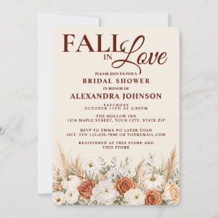 Invitación Lluvia De Amor Bridal Shower De Calabaza Blanca Fl