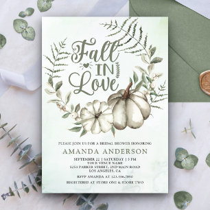 Invitación Lluvia de Amor Calabaza Blanca Salvia Despedida de