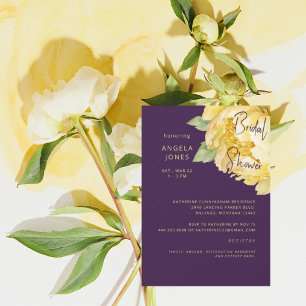 Invitación Lluvia de Amor Ciruelo Amarillo Floral Despedida d