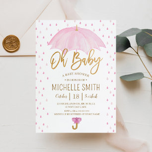 Invitación Lluvia de Amor Cumple de Bebé Bajo la Sombrilla