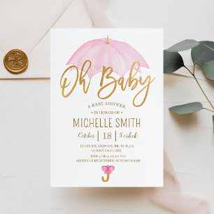 Invitación Lluvia de Amor Cumple de Bebé Bajo la Sombrilla