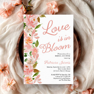 Invitación Lluvia de Amor: Desayuno Nupcial Rosado Floral