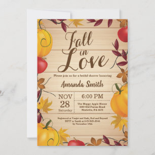 Invitación Lluvia de Amor en Otoño Cosecha de Calabaza Desped
