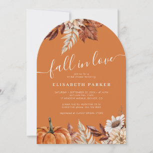Invitación Lluvia de amor en otoño floral calabaza ducha de n