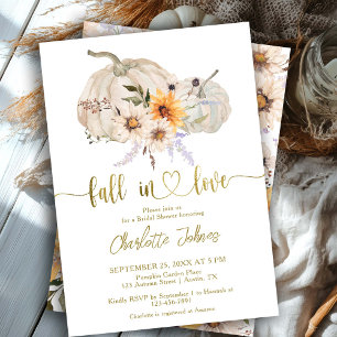 Invitación Lluvia de Amor Girasoles Calabaza Dorada Despedida