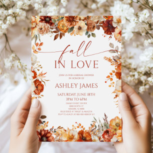 Invitación Lluvia De Amor Rústico Burgundy Floral Despedida D