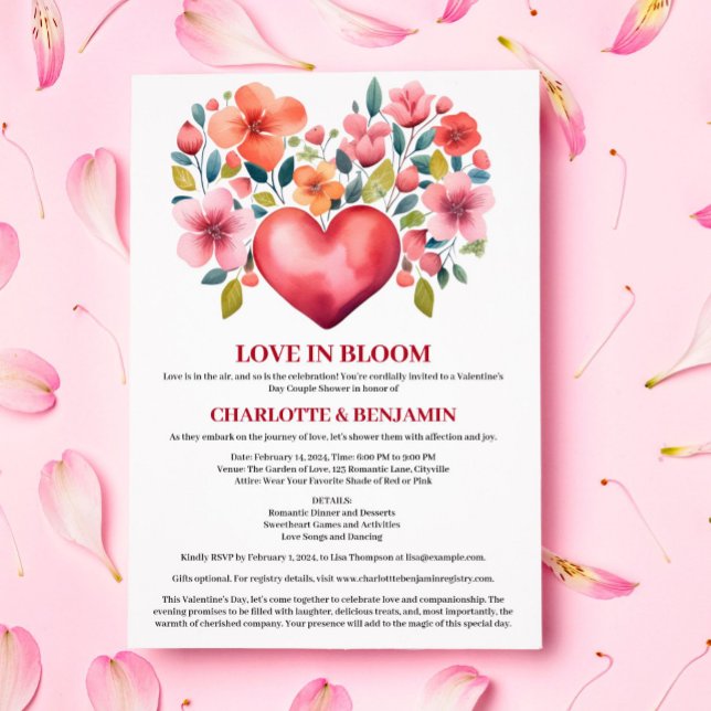 Invitación Lluvia de Amor Tema de San Valentín para Fiesta de (Subido por el creador)